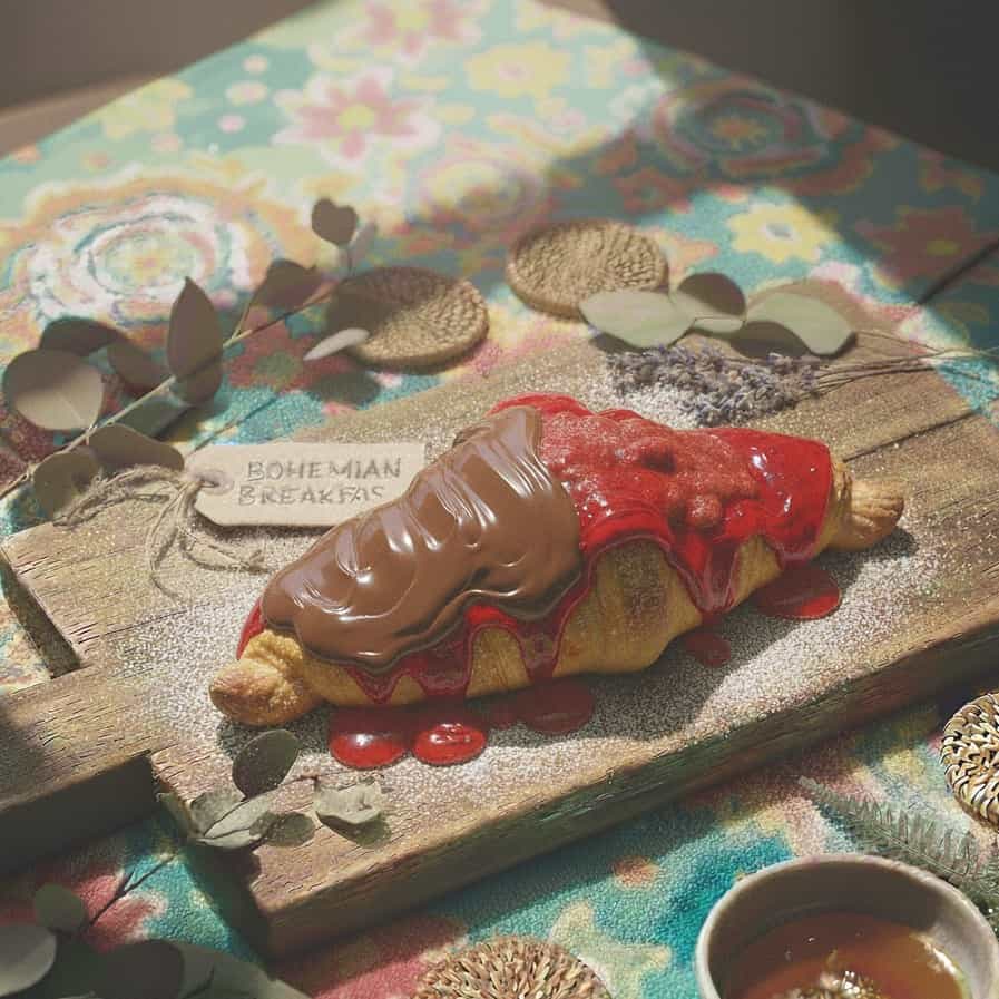 Nutella And Strawberry Croissant