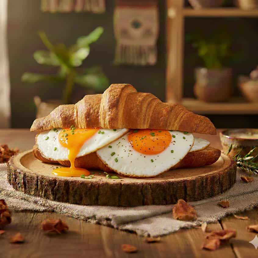 Sunnysideup Egg Croissant Sandwich