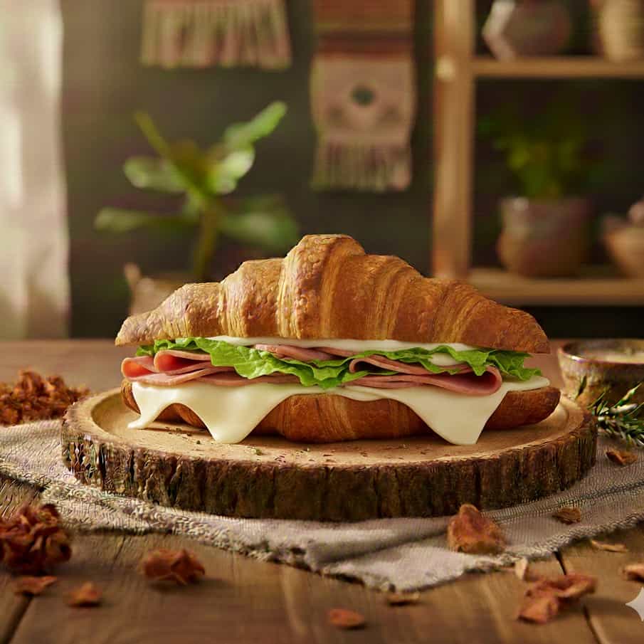 Chickem Ham And Cheese Croissant Sandwich