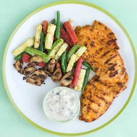 Grilled Chicken Breast With Sauteed Vegetables